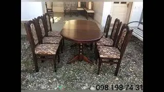 Стол раскладной 120х80+40 со стульями 1+6 Брен темный орех