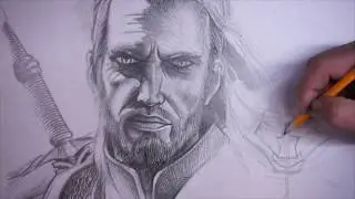 Ведьмак, The Witcher, Геральт из Ривии рисунок карандашом