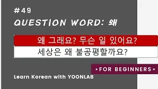 Korean Grammar #49 – Question Word (9) 왜
