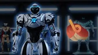 SUPERHERO LANDING! Robot character RTS-01 / 3D model Showcase