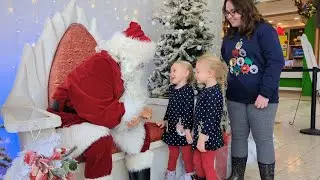 My girls meeting Santa!  😁🎁🎄🎅🙏❤️