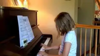 Cassie (age 7.75) before her first piano recital.  June 17, 2014