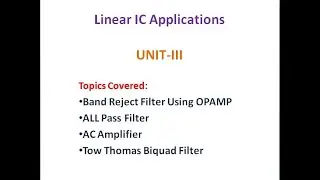 Band Reject filter using OPAMP | AC Amplifier | LICA U-3-9