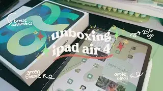 unboxing ipad air 4 (green) 🌱 accessories and green aesthetic theme