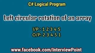 How to perform left circular rotation of an array in C#.Net || Interview Point || D. K. Gautam
