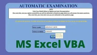 How to Create Examination or Quiz Application in MS Excel VBA | Part 1