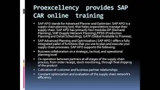 SAP APO Advanced Planner and Optimizer Online Training