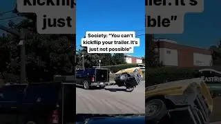 How to kickflip your trailer 🤣 #dashcam #dashcamera #idıotsincars #truck #trailer