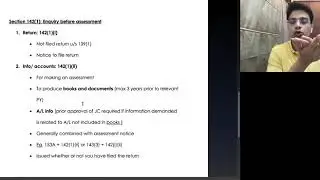 Assessment Procedure Section 142(1) - Enquiry before assessment