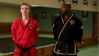 Jeff Sidner and Aaron Pallesen lapel Grab - Self Defense Tips and Tricks National Karate