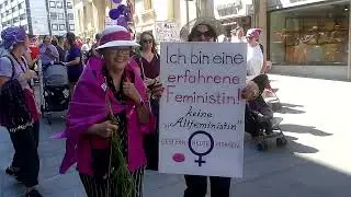 Feminist women's strike in Basel Freie Strasse Switzerland Mittwoch 14 Juni 2023