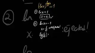 solving (lnx)^logx=1 #maths #equation