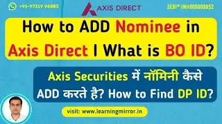 How to add nominee in Axis Direct online | How to update nominee in Axis Securities