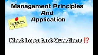 Most Important Questions ⁉️ Management principals and Application  Bcom 1st Semester for Tumkur VV
