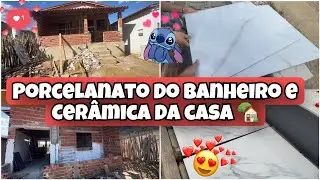 ALPENDRE DA COZINHA CONCLUÍDO + Porcelanato Do Banheiro|| E cerâmica Da Casa 🏡