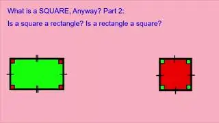 What is a SQUARE, anyway? Part 2: Is a Square a Rectangle? Is a Rectangle a Square?