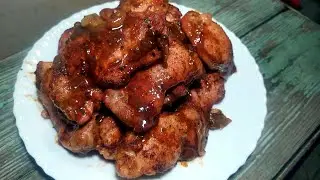 Chicken thighs in beer, delicious, simple and beautiful.
