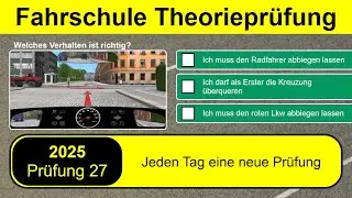 🚘 Führerschein Theorieprüfung Klasse B 🚗 2025 - Prüfung 27 🎓📚