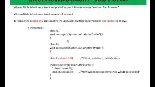 Why multiple inheritance is not supported in java Java Interview Question And Answer