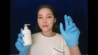 АСМР Массаж лица с кремом. Перчатки. Звуки рук/ ASMR Face massage with cream. Gloves. Hand sounds