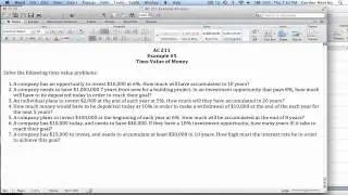 The Time Value of Money Demonstration Part 1
