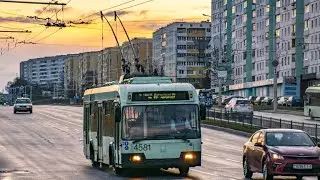 Минск. Поездка на троллейбусе БКМ 32102 бортовой номер 4581 44 маршрут (22.08.2022)