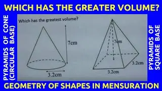 Which has the Greater Volume? | Geometry of Shapes | Volume of Pyramids | Square | Cone | Triangular