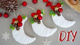 You don't have to know how to knit! Christmas DIY. Fluffy moon for Christmas with your own hands.