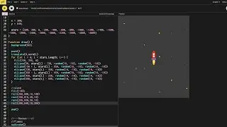 Vertical Scrolling Rocket Ship Animation using p5.js