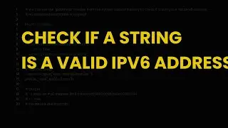 Check if a string is a valid ipv6 address