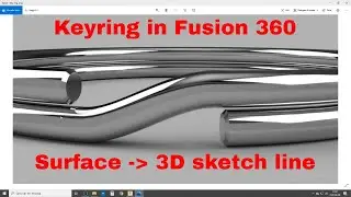 Keyring in Fusion 360 - 3D sketch line from Surfaces