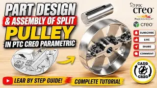How To Create Pulley In 3d | Cast Iron Pulley | Split Pulley | Creo Parametric | Solid Cadd Creo
