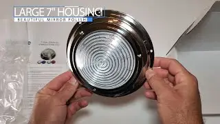Wave One Marine | 7" Dual Color LED Marine Dome Light | Stainless | (White & Blue) or (White & Red)
