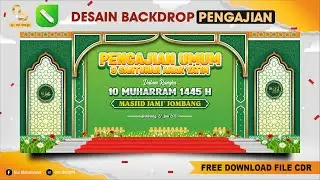 Desain Backdrop Pengajian & Santunan Anak Yatim - Spanduk 10 Muharram 1445 H (Free CDR) 