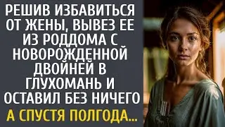Решив избавиться от жены, вывез ее из роддома с новорожденной двойней в глухомань и оставил ни с чем