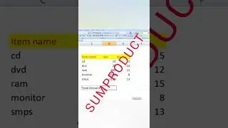 Sumproduct Formula in Excel #bengali #exceltips #education