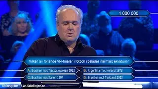 Peter får miljonfrågan i Postkodmiljonären!