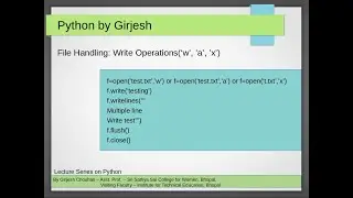 File Handling : Write Operations in Python