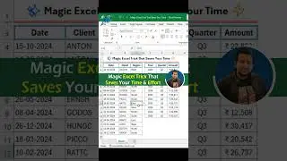 ✨ Magic Excel Trick 😮 That Saves Your Time | Excel Tips and Tricks | Excel For Freshers #shorts