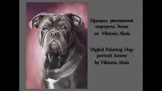 Digital Painting Dog - portrait Ammy