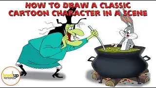 How to Draw a Classic Cartoon Character in a Scene