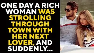 One day a rich woman was strolling through town with her next lover, and suddenly...