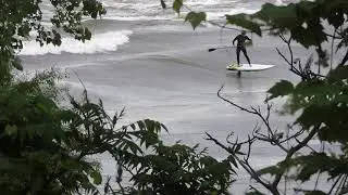 Hydrofoil river surfing