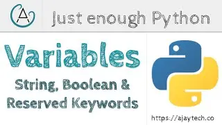 Variables - Strings, Boolean & Variable naming convention | Just enough Python