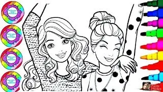 How to Color Barbie Friends 2020 Sparkle Together with Purple Pink Combination Sequence Dress