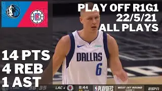 Kristaps Porzingis vs. Clippers: 14 pts, 4 reb, 1 ast ALL PLAYS 2020/21 Play Off R1G1 [22.05.21.]