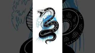 Drawing a Snake and Wave in Procreate #shorts
