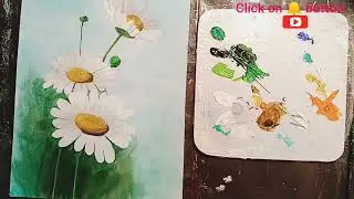 Daisy flower painting Step by Step 🌼🌼 Acrylic painting for beginners//