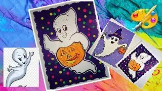 Рисунки на Хэллоуин  Как нарисовать приведение малыша  How to draw a ghost