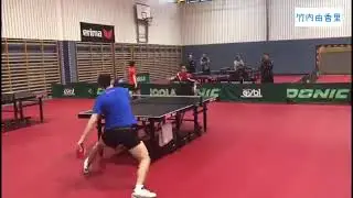 149  Table Tennis Xu Xin gives a strong smash to female players
